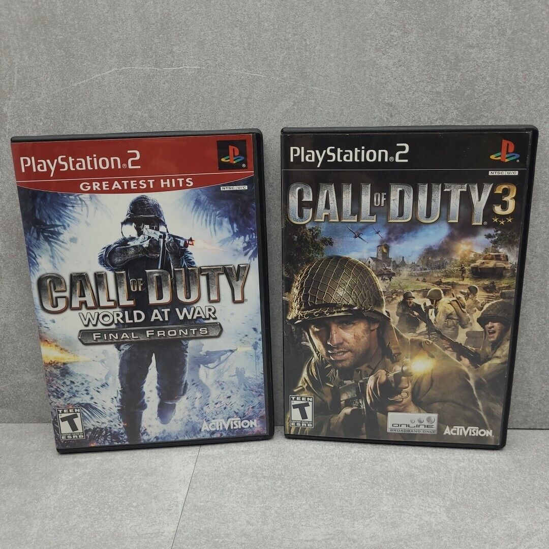 Call Of Duty 3 & Call Of Duty World At War Final Fronts Sony PlayStation 2 CIB 