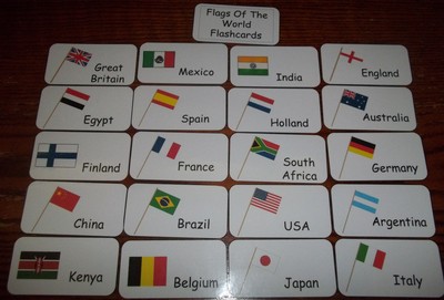 World Flags flash cards.  Preschool and ...