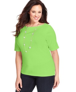  about Charter Club Plus Size Elbow-Sleeve Boat-Neck T-Shirt Size 3X