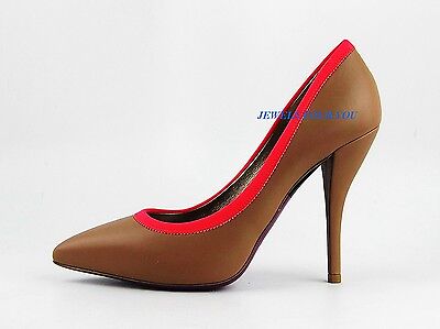 Pre-owned Lanvin Super Comfortable Luxury Beige & Fuschia 4,25" Heel Shoes Italy 22 In Pink
