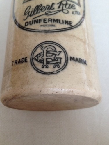 Rare Stoneware Green Top Ginger Beer Bottle Gilbert Rae Dunfermline with Stopper