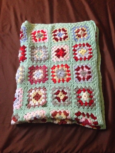 Granny Squares Afghan Knitted Throw Blanket 31