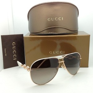 New GUCCI Sunglasses GG 4230/S 6DFJD White & Gold Frame w ...