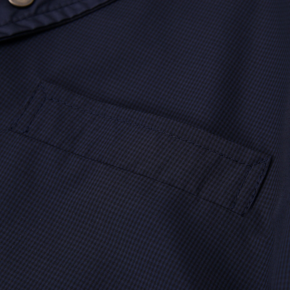 Pre-owned Luciano Barbera $1195  Lightweight Tech Wool Jacket M (eu 50) Navy Check In Blue