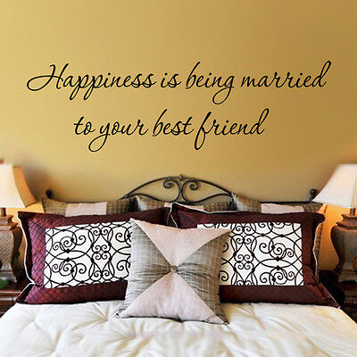 Happiness is Being Married to Your Best Friend Wall Decal Motivation Vinyl