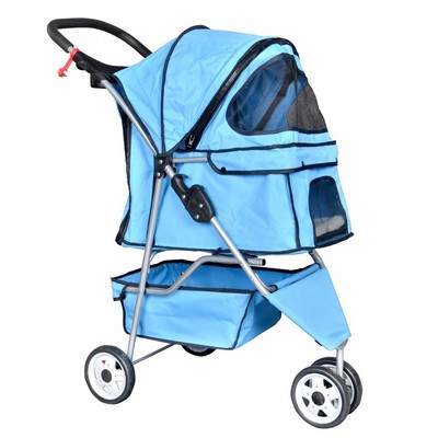 New Blue Pet Stroller Cat Dog Cage ...