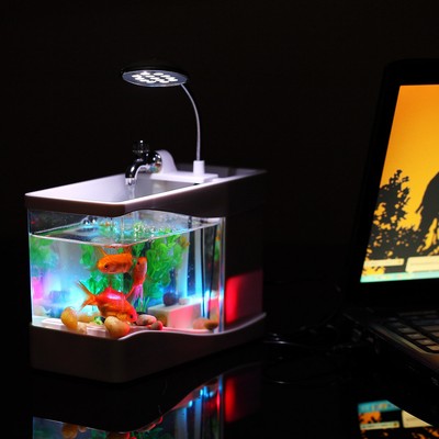 Mini Fish Tank USB Desktop Lamp Light ...