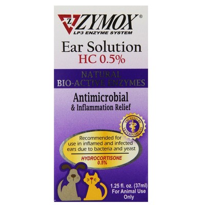 Zymox Otic Hydrocortisone HC 0.5% Pet Ear ...