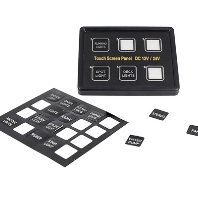 12V 24V 6 Gang LED Touch Screen Slim Switch Control Panel ... boat fuse panel uk 