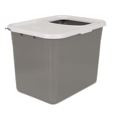 Petmate Top Entry Litter Box, Color: NICKEL/PEARL