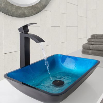 ... Turquoise Water Glass Vessel Sink and Duris Bathroom Vessel Fau eBay