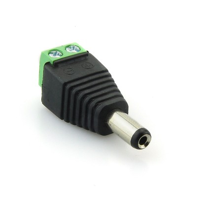 DC Male 2.1x5.5mm Power Jack Plug Adapter Connector for CCTV Camera