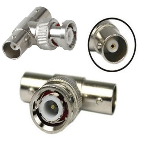 3pcs 3 Way BNC Fashion T Adapter Connector Male To 2 Female Plug RF Coaxial