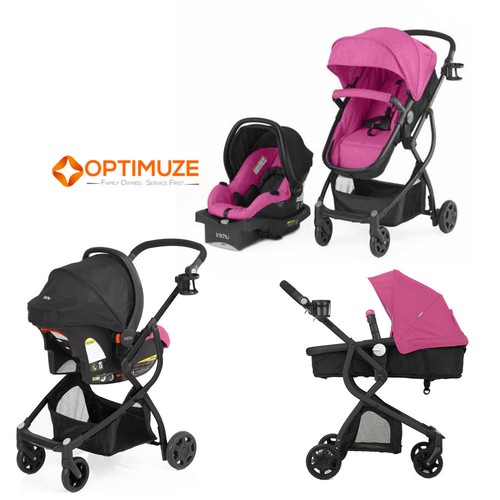 Baby Stroller Car Seat 3in1 Travel System Infant Carriage Buggy Bassinet Berry  eBay
