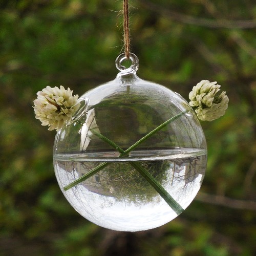 New Crystal Hanging Glass Flower Vase Planter ...