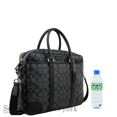 ... MENS F71168 CHARCOALBLACK SIGNATURE BRIEFCASE SHOULDER CROSSBODY BAG