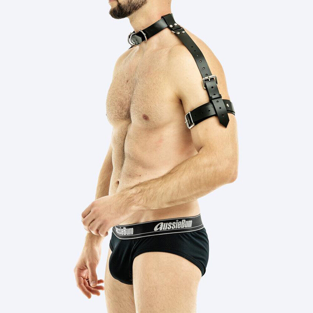 Men PU Leather Buckles Shoulder Gay Body Chest Harness Strap Bondage Costume