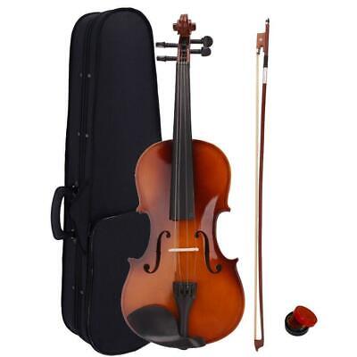 Christmas Gift Acoustic Violin 4/4 Full Size with Case and Bow Rosin Natural
