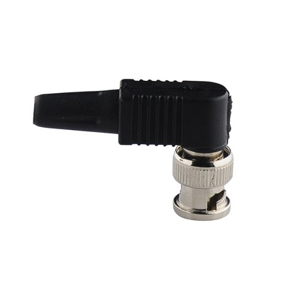 Solderless BNC Male Plug pin RG59 Right Angle Connector for CCTV Camera