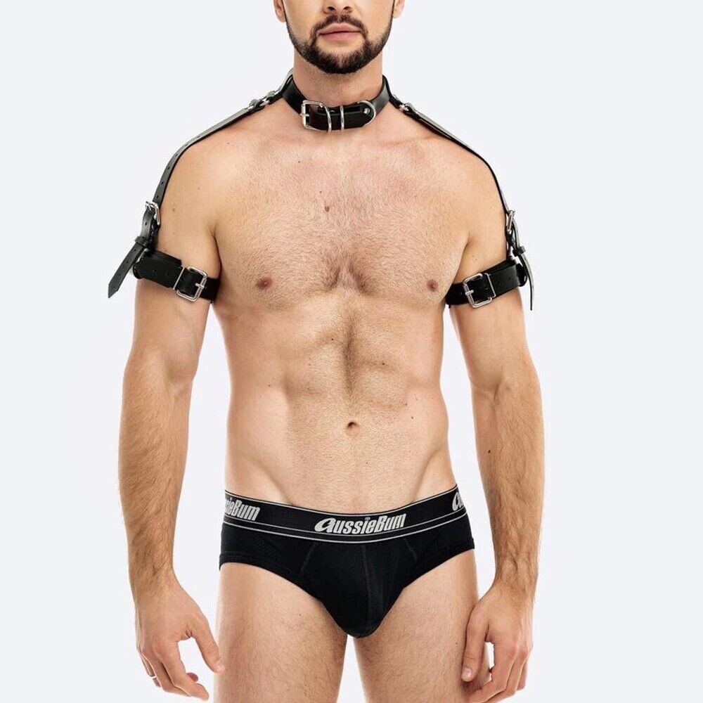 Men PU Leather Buckles Shoulder Gay Body Chest Harness Strap Bondage Costume