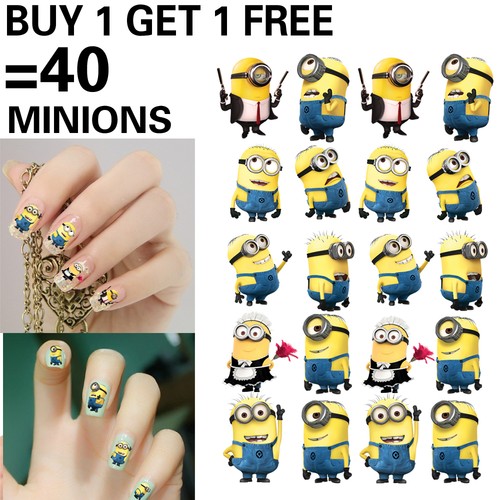 TOTAL-40-MINIONS-DESPICABLE-ME-NAIL-ART-DECALS-STICKERS-PARTY-FAVORS-FASHION