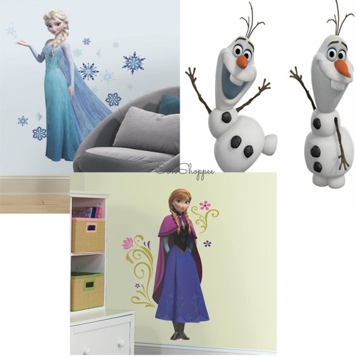 Disney FROZEN Family ELSA ANNA &amp; OLAF Giant Wall Decal Stickers 