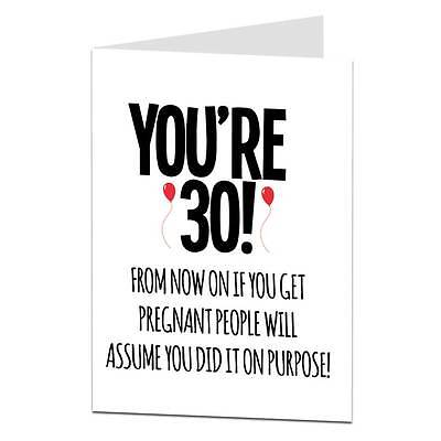 30th Birthday Card 30 Thirty Today For Her Women Best Friend Pregnant Joke