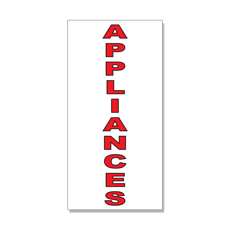 Appliances Red DECAL STICKER Retail Store Sign
