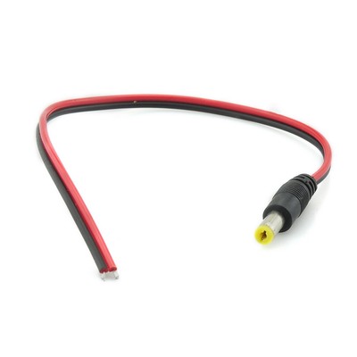 DC Power Cable Male Connector 2.1*5.5mm Pigtail Plug CCTV Adapter Tail 12V