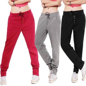 Women's Pocket Drawstring Casual Gym Jogging Bottoms Sports Slim Pants Trousers