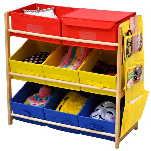 CHILDRENS/KIDS 3 TIER TOY/BEDROOM STORAGE SHELF UNIT & 8 CANVAS BOXES/DRAWERS UK | eBay