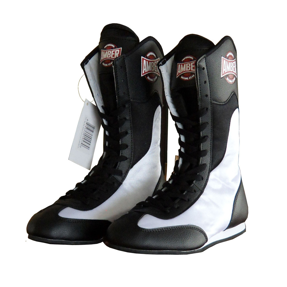 Fightmaxxe V1 0 High TOP Boxing Shoes Full Height Black White eBay