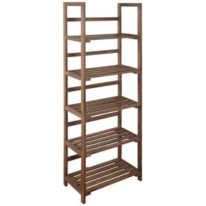  Five Tier Storage Shelves / Display Unit-Dark Wood Effect YRWHSH397