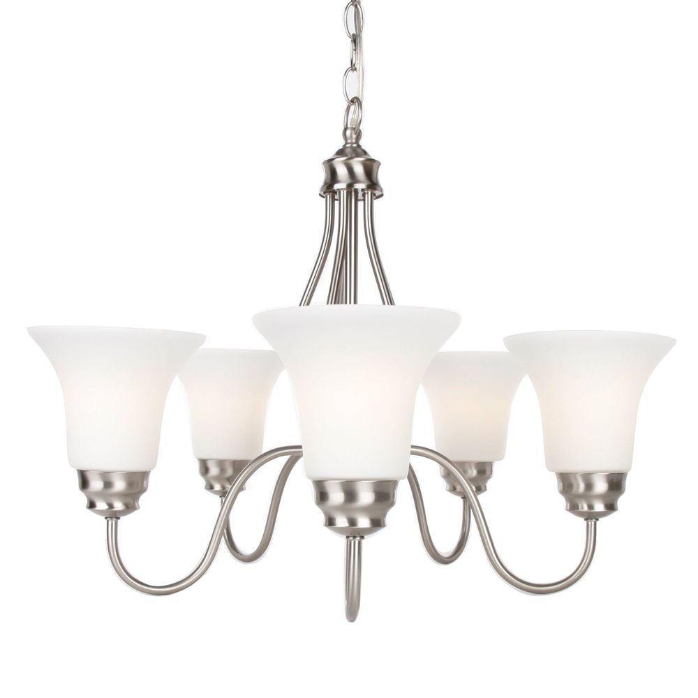 EAN 6940500304076 product image for Commercial Electric 5-light Brushed Nickel Reversible Chandelier R4 | upcitemdb.com