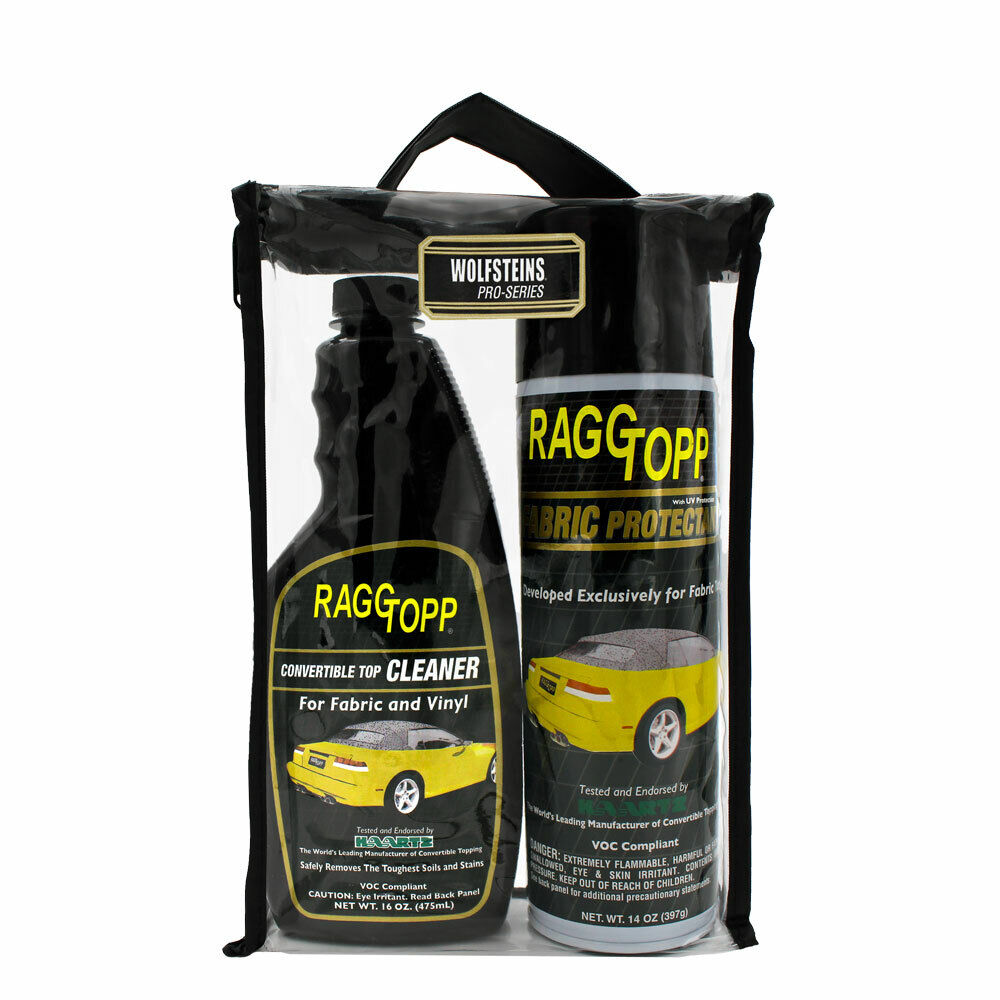 RAGGTOPP FABRIC PROTECTANT CLEANER KIT CONVERTIBLE TOP UV BLOCKERS CARRYING BAG