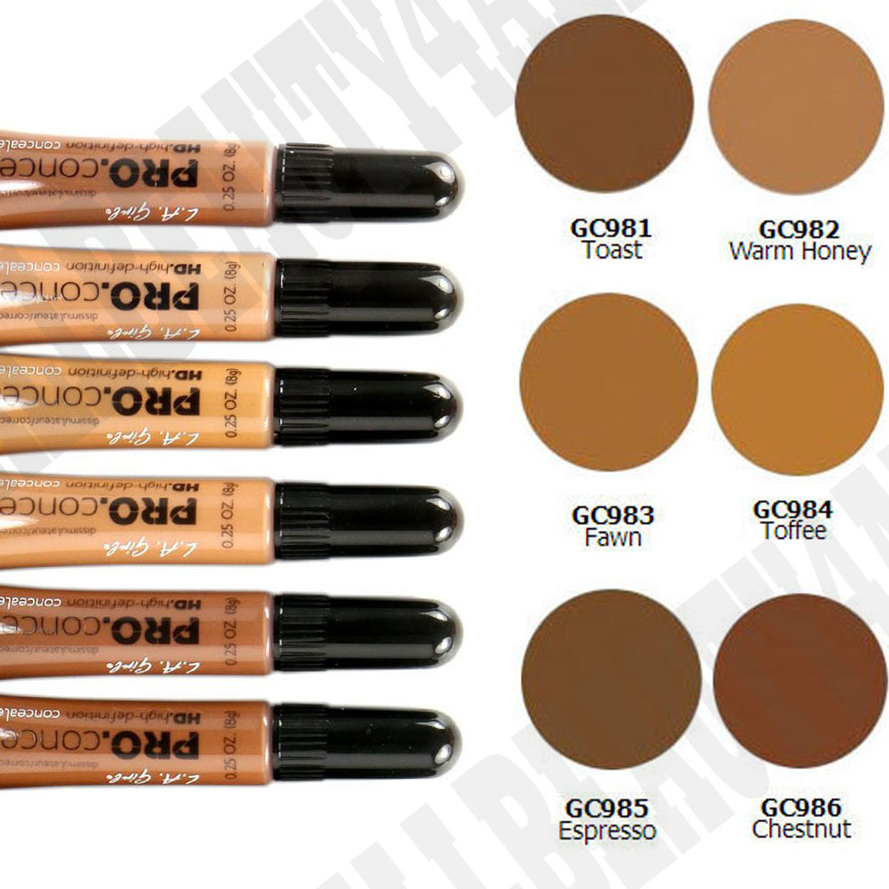 LA Girl Pro HD High Definition Concealer "6 SHADES TOAST to CHESTNUT"