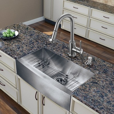 VIGO All in One 30-inch Farmhouse Stainless Steel Kitchen Sink/ Faucet ...