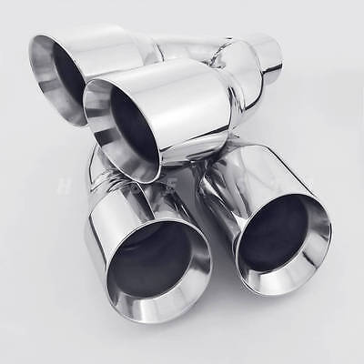 1 Pair QUAD 4" Outlets Stainless Steel Exhaust Tips 2.5" ID for AUDI S3 S4 S5 S6