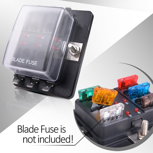 LED Illuminated Automotive Blade Fuse Holder Box 6-Circuit ... box car vehicle automotive blade fuse holder block 