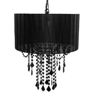 Chandelier beads Black Vintage Shade chandelier  Lamp  Beads Style Hanging Dangles Drum vintage
