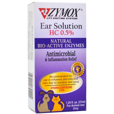 Zymox Otic Hydrocortisone HC 0.5% Pet Ear ...