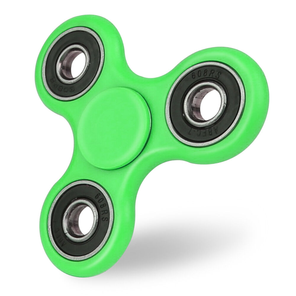 Color:Green:Tri Fidget Hand Spinner Focus Desk Toy EDC ADHD Autism KIDS ADULT US STOCKING