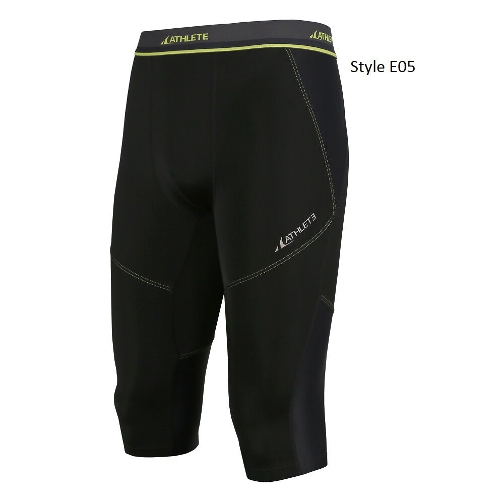 Type & Color:E05 Premium Midweight 3/4 Tights:Mens COOVY Compression Under Base Layer Sports Armour Short Tights Running pants