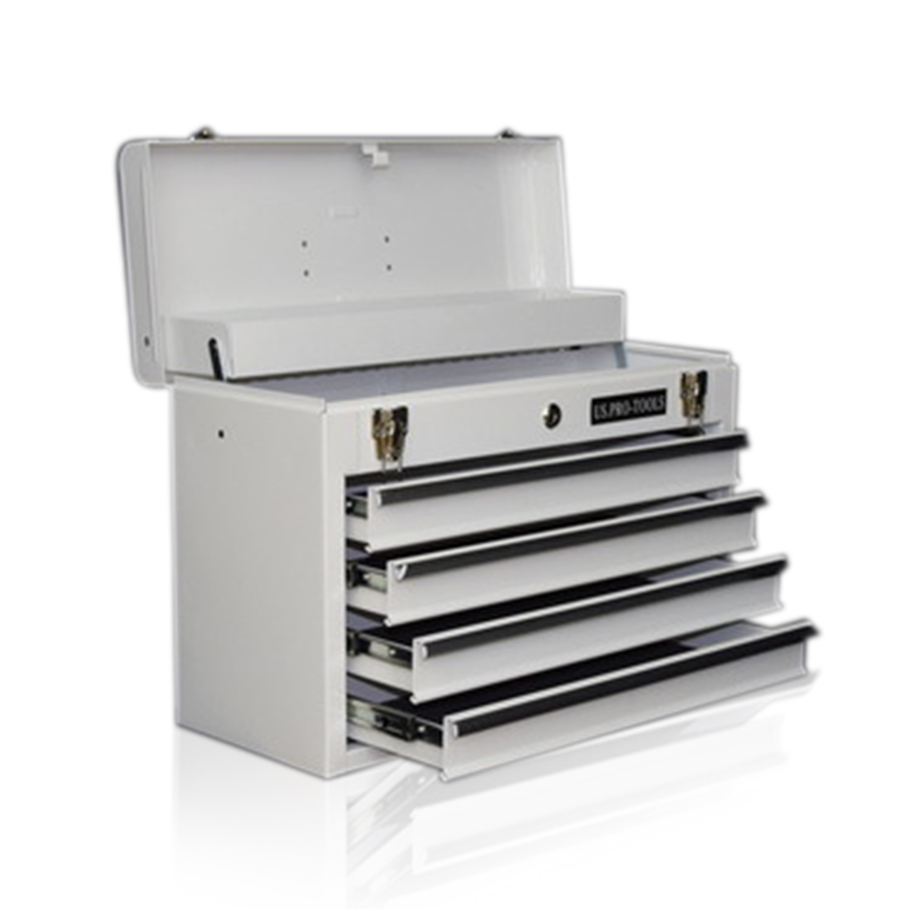 179 US Pro Tools Single Steel Storage Tool Box Chest 4 DRAWER WHITE eBay