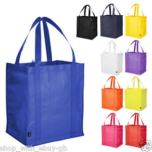 Details about Grocery Tote Shopping Bag - Reinforced Base Reusable Non ...