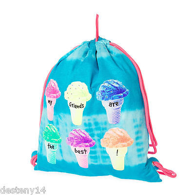 My Friends Are the Best Ice Cream Cone Girl's Reversible Drawstring Bag Bookbag