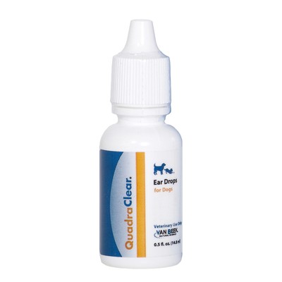 QuadraClear Ear Drops for Dogs Treats Bacteria, ...