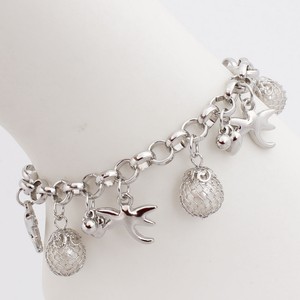 ... White-Gold-Filled-Dragonfly-Ball-Pendant-Anklet-Bracelet-Jewelry-G303