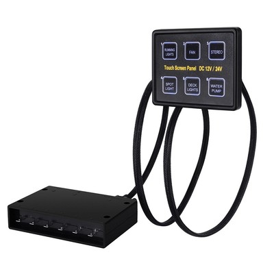12V 24V 6 Gang LED Touch Screen Slim Switch Control Panel ... universal fog light wiring harness 