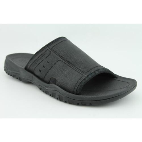 ... Slide Mens Size 13 Black Wide Leather Slides Sandals Shoes | eBay